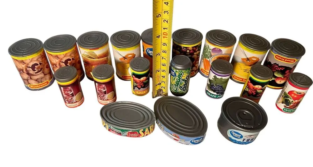 Lot of 20 Vintage Kids Pretend Play Toy Food Grocery Canned Goods Play Kitchen